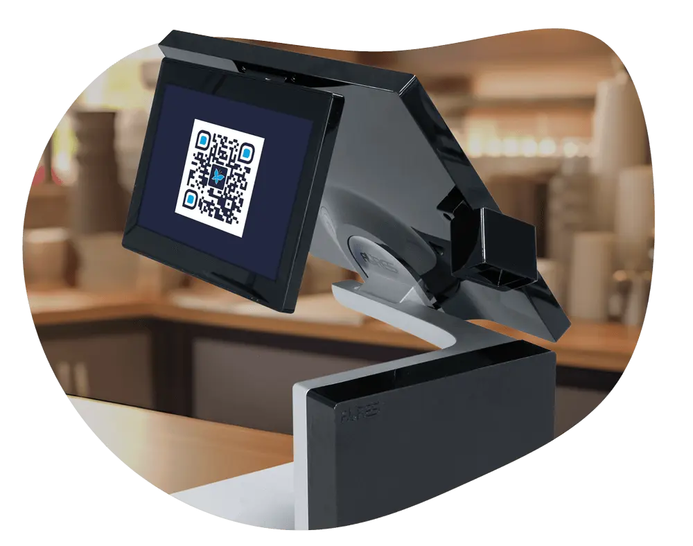 Une fois le paiement effectué, un QR Code s'affiche sur l'écran client. Une fois le paiement effectué, un QR Code s'affiche sur l'écran client.