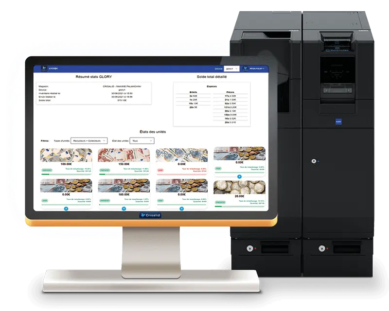 Monnayeur Glory CI-10 et application Lycash