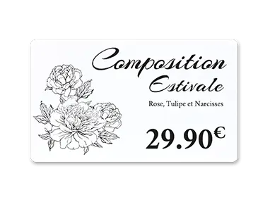 Étiquette tête de gondole fleuriste horticulteur