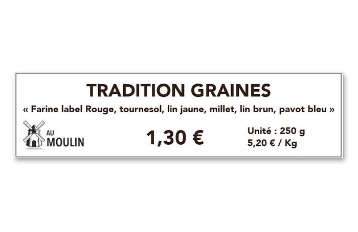 Etiquette boulangerie tradition graines