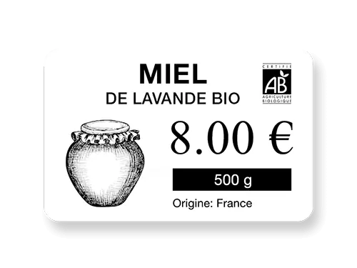 Etiquette produit épicerie primeur